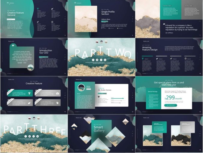 质感金色水彩纹理底纹PPT模板