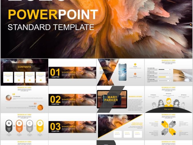 炫彩精致PPT模板